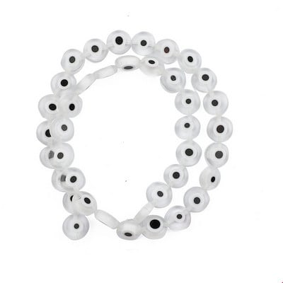 6/8/10 mm-es Többszínű, kerek, lapos alakú Evil Eye gyöngyök Lámpafényes Üveggyöngyök Karkötő nyaklánchoz Barkács ékszerkészítés