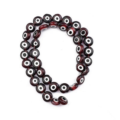 6/8/10 mm-es Többszínű, kerek, lapos alakú Evil Eye gyöngyök Lámpafényes Üveggyöngyök Karkötő nyaklánchoz Barkács ékszerkészítés