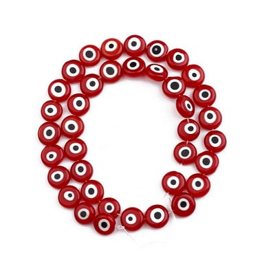 6/8/10 mm-es Többszínű, kerek, lapos alakú Evil Eye gyöngyök Lámpafényes Üveggyöngyök Karkötő nyaklánchoz Barkács ékszerkészítés