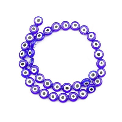 6/8/10 mm-es Többszínű, kerek, lapos alakú Evil Eye gyöngyök Lámpafényes Üveggyöngyök Karkötő nyaklánchoz Barkács ékszerkészítés