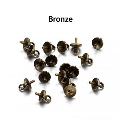 50-100 τμχ/παρτίδα ορείχαλκο Γούρια με μισή τρύπα Καρφίτσες ματιών χάντρες Καπέλα άκρου Πάνω κρεμαστό κόσμημα με διάτρηση Ευρήματα σύνδεσης για κατασκευές κοσμημάτων
