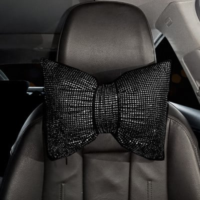 2 db Diamond Bling autós nyakpárna autósüléshez, vezetőüléshez, autóülés fejtámla párna kristály strasszból szivárvány Bling kiegészítők