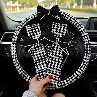 Κλασικό καρό Bowknot Universal Μαξιλάρι για τον λαιμό αυτοκινήτου Προσκέφαλο καθίσματος Προμήθειες στήριξης μέσης αυτοκινήτου Ζώνη ασφαλείας Αξεσουάρ αυτοκινήτου για γυναίκες