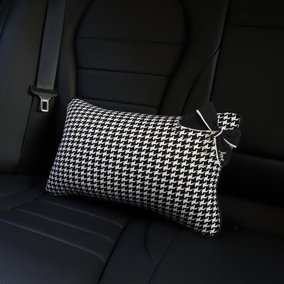 Κλασικό καρό Bowknot Universal Μαξιλάρι για τον λαιμό αυτοκινήτου Προσκέφαλο καθίσματος Προμήθειες στήριξης μέσης αυτοκινήτου Ζώνη ασφαλείας Αξεσουάρ αυτοκινήτου για γυναίκες
