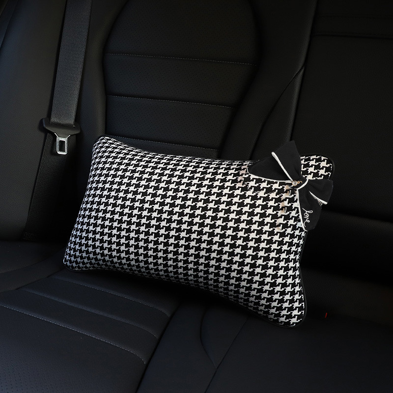 Κλασικό καρό Bowknot Universal Μαξιλάρι για τον λαιμό αυτοκινήτου Προσκέφαλο καθίσματος Προμήθειες στήριξης μέσης αυτοκινήτου Ζώνη ασφαλείας Αξεσουάρ αυτοκινήτου για γυναίκες