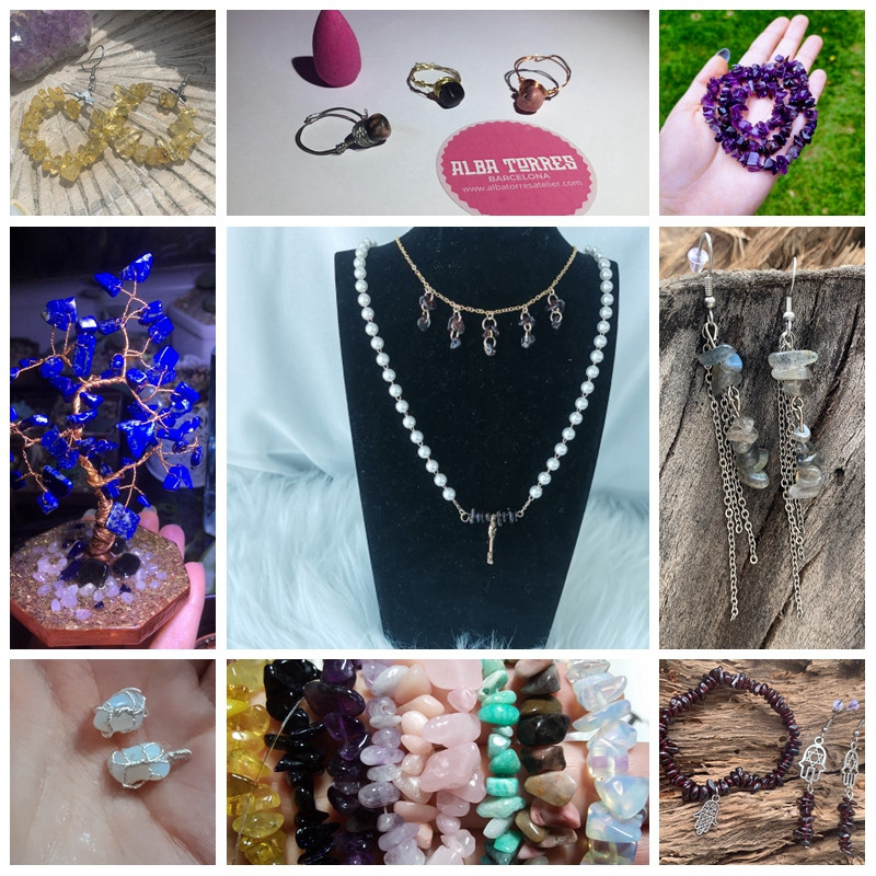 Χάντρες από μάρκες φυσικής πέτρας 5-8mm Τυρκουάζ Μαλαχίτης Χαλαζίας Ακανόνιστες Χάντρες Χαλίκι για Αξεσουάρ Κατασκευής Κοσμημάτων Diy Bohemia