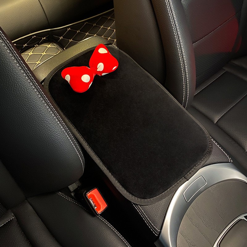 Χαριτωμένο Cartoon Μαξιλάρι αυτοκινήτου Κόκκινη κουκκίδα Φιόγκος Universal Auto Seat Προσκέφαλο Αυχένας στήριξη μέσης Κάλυμμα ζώνης Αξεσουάρ αυτοκινήτου για γυναίκες
