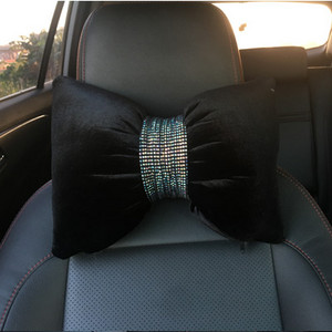 Bling Diamond Crystal Bowknot autósülés párna strassz kellékek autó nyaki fejtámla támasztékok autós kiegészítők belső nők számára
