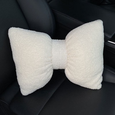 Χειμερινό μαλακό βελούδινο παπιγιόν Universal Μαξιλάρι λαιμού αυτοκινήτου Λουλούδια Τεχνητό αρνί μαλλί υποστήριξη μέσης αυτοκινήτου Εσωτερικά αξεσουάρ αυτοκινήτου