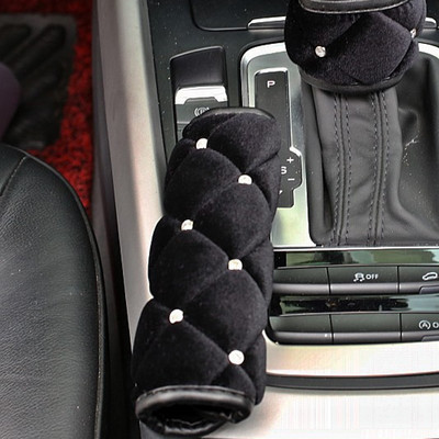 Bling Rhinestone Μαξιλάρι λαιμού αυτοκινήτου Χειμερινό βελούδινο κρυστάλλινο αυτόματο προσκέφαλο Μαξιλάρι μέσης που υποστηρίζει κάλυμμα μαξιλαριού καθίσματος αυτοκινήτου Αξεσουάρ αυτοκινήτου