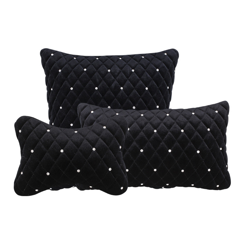 Bling Rhinestone Μαξιλάρι λαιμού αυτοκινήτου Χειμερινό βελούδινο κρυστάλλινο αυτόματο προσκέφαλο Μαξιλάρι μέσης που υποστηρίζει κάλυμμα μαξιλαριού καθίσματος αυτοκινήτου Αξεσουάρ αυτοκινήτου