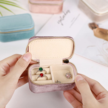 Mini Jewelry Box for Women Travel Portable Studs Σκουλαρίκια Δαχτυλίδι κολιέ Organizer Υψηλής ποιότητας Velvet Packaging Box Display