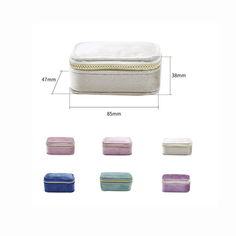 Mini Jewelry Box for Women Travel Portable Studs Σκουλαρίκια Δαχτυλίδι κολιέ Organizer Υψηλής ποιότητας Velvet Packaging Box Display