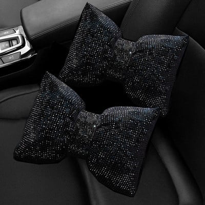 2db Red Diamond Crystal Bowknot autós nyakpárna strasszos automatikus fejtámla üléstámasz párnák Bling autós kiegészítők nőknek