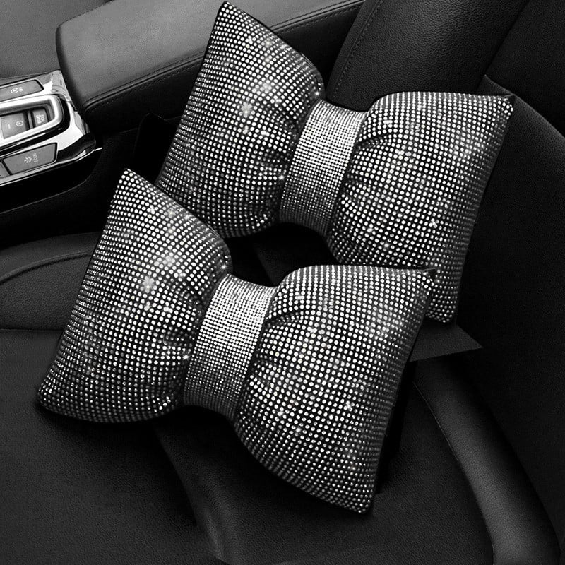 2db Red Diamond Crystal Bowknot autós nyakpárna strasszos automatikus fejtámla üléstámasz párnák Bling autós kiegészítők nőknek