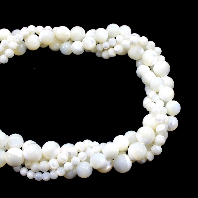 Looduslik valge pärlmutter Trochus Shell 4/6/8/10/12Mm 15-tollised ümmargused lahtised helmed ehete tegemiseks käevõrude kaelakee