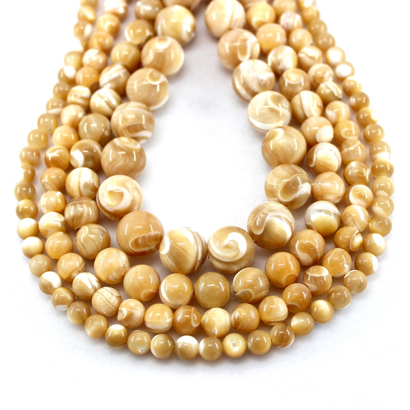 Looduslik valge pärlmutter Trochus Shell 4/6/8/10/12Mm 15-tollised ümmargused lahtised helmed ehete tegemiseks käevõrude kaelakee