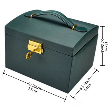 ZLALHAJA 3-Layers Jewelry Organizer Box Δερμάτινο κουτί κοσμημάτων μεγάλης χωρητικότητας Βιτρίνα κολιέ Σκουλαρίκια Θήκη Κουτί αποθήκευσης