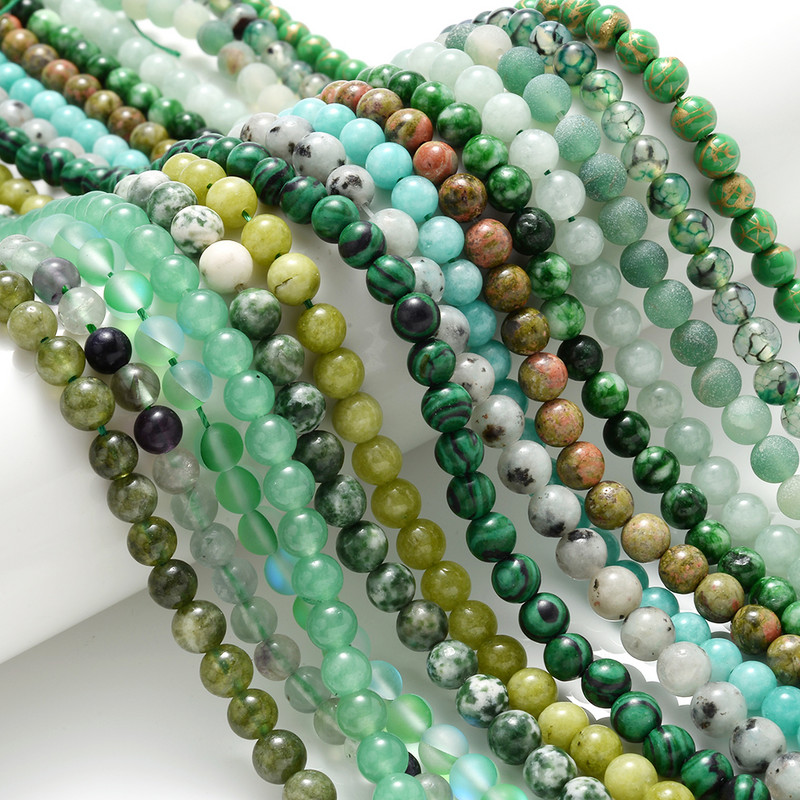 Looduslikust rohelisest kivist helmed Jades kristalltürkiisid lahtised vahehelmed ehete valmistamiseks DIY käsitsi valmistatud käevõru kaelakee 4-12 mm