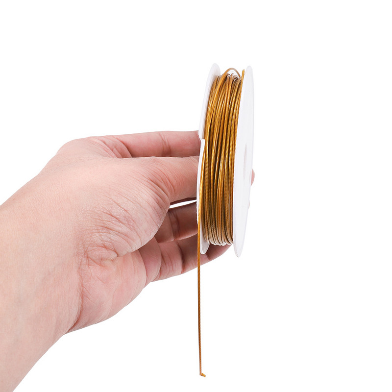 1 rull/partii 0,3/0,45/0,5/0,6 mm kullakindel, tugeva joonega roostevabast terasest traat Tiigrisaba pärlimistraat ehete valmistamise tarvikute jaoks