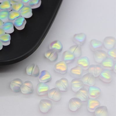 20db 6mm-es szerelmes szív gyöngyök cseh üveg laza távtartó gyöngyök kézimunka ékszerek készítéséhez köröm szépség dekoráció barkács alkatrészek