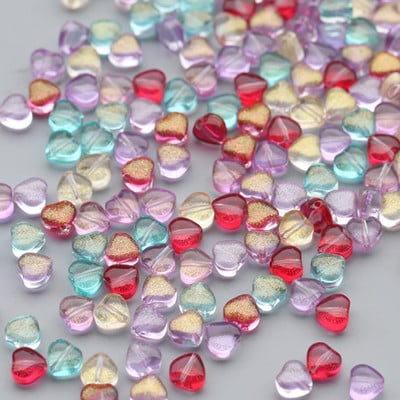 20db 6mm-es szerelmes szív gyöngyök cseh üveg laza távtartó gyöngyök kézimunka ékszerek készítéséhez köröm szépség dekoráció barkács alkatrészek