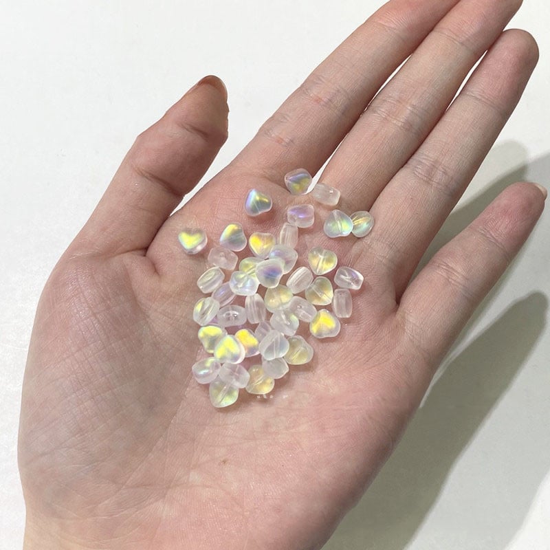 20db 6mm-es szerelmes szív gyöngyök cseh üveg laza távtartó gyöngyök kézimunka ékszerek készítéséhez köröm szépség dekoráció barkács alkatrészek