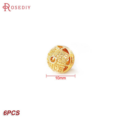 Culoare din alamă de aur de 24K, cu frunze de copac de flori, mărgele rotunde, mărgele de brățară, accesorii pentru realizarea de bijuterii, accesorii