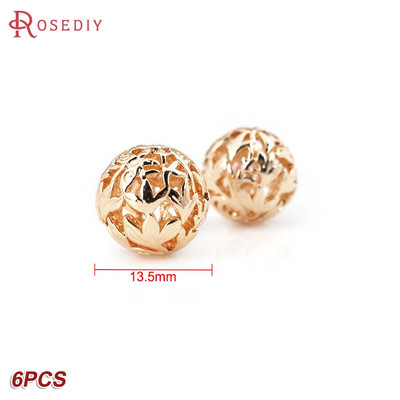 Culoare din alamă de aur de 24K, cu frunze de copac de flori, mărgele rotunde, mărgele de brățară, accesorii pentru realizarea de bijuterii, accesorii