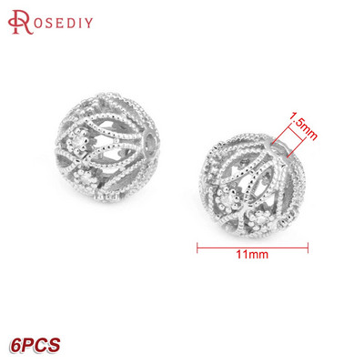 Culoare din alamă de aur de 24K, cu frunze de copac de flori, mărgele rotunde, mărgele de brățară, accesorii pentru realizarea de bijuterii, accesorii