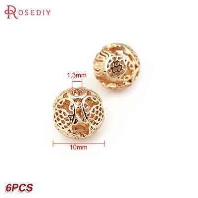 Culoare din alamă de aur de 24K, cu frunze de copac de flori, mărgele rotunde, mărgele de brățară, accesorii pentru realizarea de bijuterii, accesorii