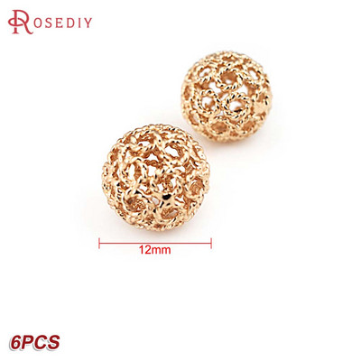 Culoare din alamă de aur de 24K, cu frunze de copac de flori, mărgele rotunde, mărgele de brățară, accesorii pentru realizarea de bijuterii, accesorii