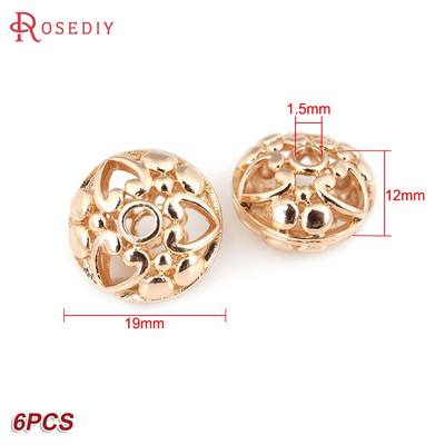 Culoare din alamă de aur de 24K, cu frunze de copac de flori, mărgele rotunde, mărgele de brățară, accesorii pentru realizarea de bijuterii, accesorii