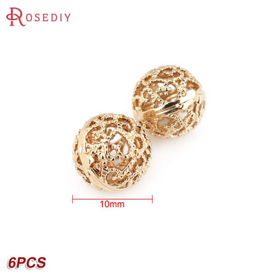 Culoare din alamă de aur de 24K, cu frunze de copac de flori, mărgele rotunde, mărgele de brățară, accesorii pentru realizarea de bijuterii, accesorii