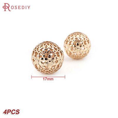 Culoare din alamă de aur de 24K, cu frunze de copac de flori, mărgele rotunde, mărgele de brățară, accesorii pentru realizarea de bijuterii, accesorii