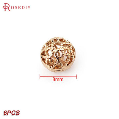 Culoare din alamă de aur de 24K, cu frunze de copac de flori, mărgele rotunde, mărgele de brățară, accesorii pentru realizarea de bijuterii, accesorii