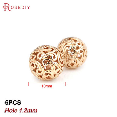 Culoare din alamă de aur de 24K, cu frunze de copac de flori, mărgele rotunde, mărgele de brățară, accesorii pentru realizarea de bijuterii, accesorii