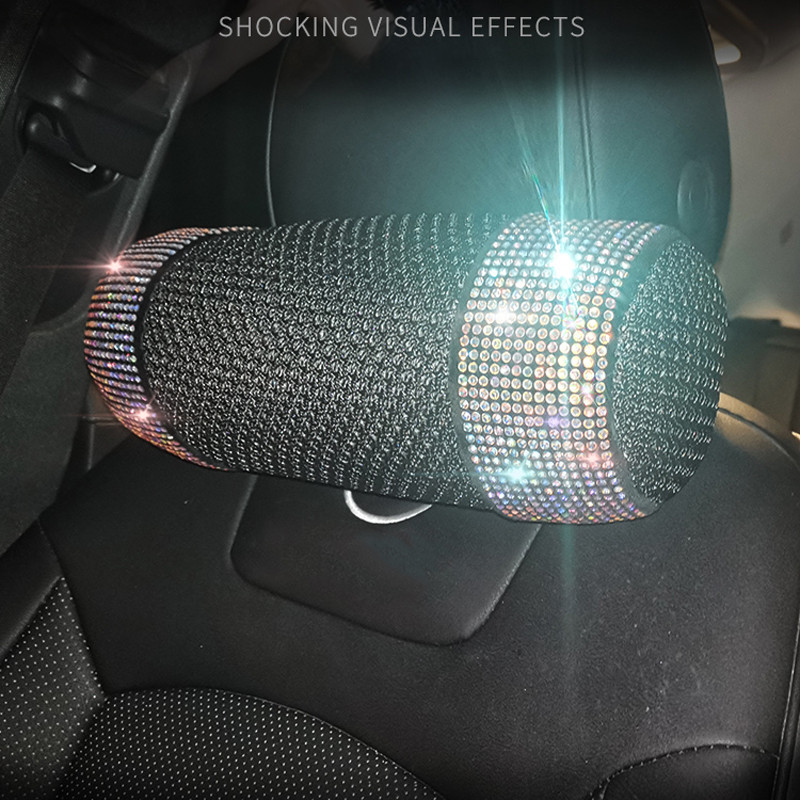 1kom šareni dijamantni automobilski prozračni jastuk ledena svila jastuk za vrat Jastuk za potporu naslona sjedala Bling dodaci za unutrašnjost automobila