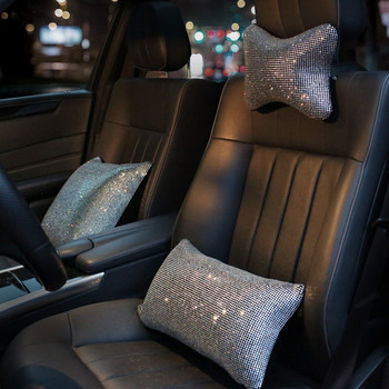 Fashion Rhinestone Crystal Μαξιλάρι λαιμού αυτοκινήτου Diamond Auto Headrest Στήριγμα μέσης Μαξιλάρια Θήκη Bling Αξεσουάρ εσωτερικού αυτοκινήτου