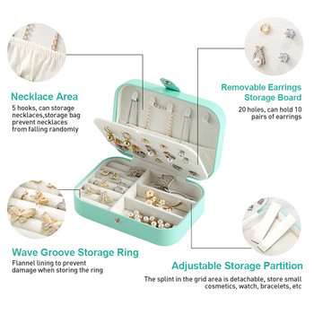 CASEGRACE Travel Jewelry Organizer Box Δερμάτινο Διπλό στρώμα Δώρο Κουτιά συσκευασίας για σκουλαρίκια Δαχτυλίδι Θήκη αποθήκευσης κοσμημάτων