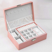 Ékszer Bőr Kapacitás Mintás ékszerdoboz többfunkciós sminktároló Beauty Travel Box Ékszer sminkrendező