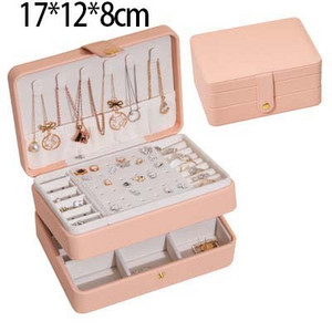 Ékszer Bőr Kapacitás Mintás ékszerdoboz többfunkciós sminktároló Beauty Travel Box Ékszer sminkrendező