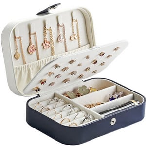 Ékszer Bőr Kapacitás Mintás ékszerdoboz többfunkciós sminktároló Beauty Travel Box Ékszer sminkrendező
