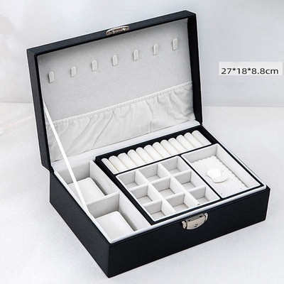 Ékszer Bőr Kapacitás Mintás ékszerdoboz többfunkciós sminktároló Beauty Travel Box Ékszer sminkrendező