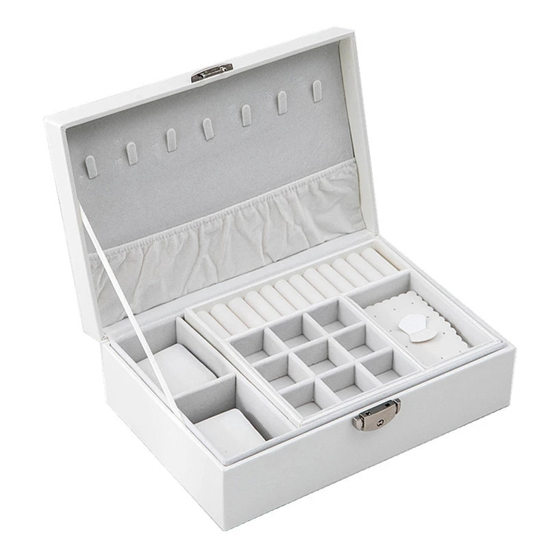 Ékszer Bőr Kapacitás Mintás ékszerdoboz többfunkciós sminktároló Beauty Travel Box Ékszer sminkrendező