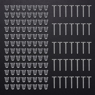 100 бр./Партида Пластични плоски обеци, щифтове, гайки, обеци, задни стопери, щипка за уши, гумена подложка, обеци, изработване на бижута