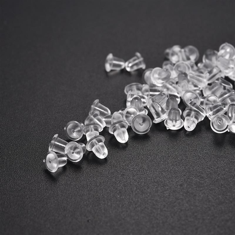 100 бр./Партида Пластични плоски обеци, щифтове, гайки, обеци, задни стопери, щипка за уши, гумена подложка, обеци, изработване на бижута