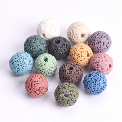 Loodusliku vulkaani laavakivi ümmargune 6 mm 8 mm 10 mm 12 mm 14 mm 16 mm lahtised helmed ehete valmistamiseks isetegemise käevõru leiud