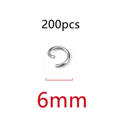 200db/tétel 3/4/5/6/7/8/10 mm-es rozsdamentes acél nyitott ugrógyűrűk barkács ékszerek, leletek készítése nyitott egyhurkos osztott gyűrűk csatlakozók