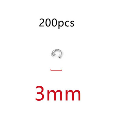 200db/tétel 3/4/5/6/7/8/10 mm-es rozsdamentes acél nyitott ugrógyűrűk barkács ékszerek, leletek készítése nyitott egyhurkos osztott gyűrűk csatlakozók
